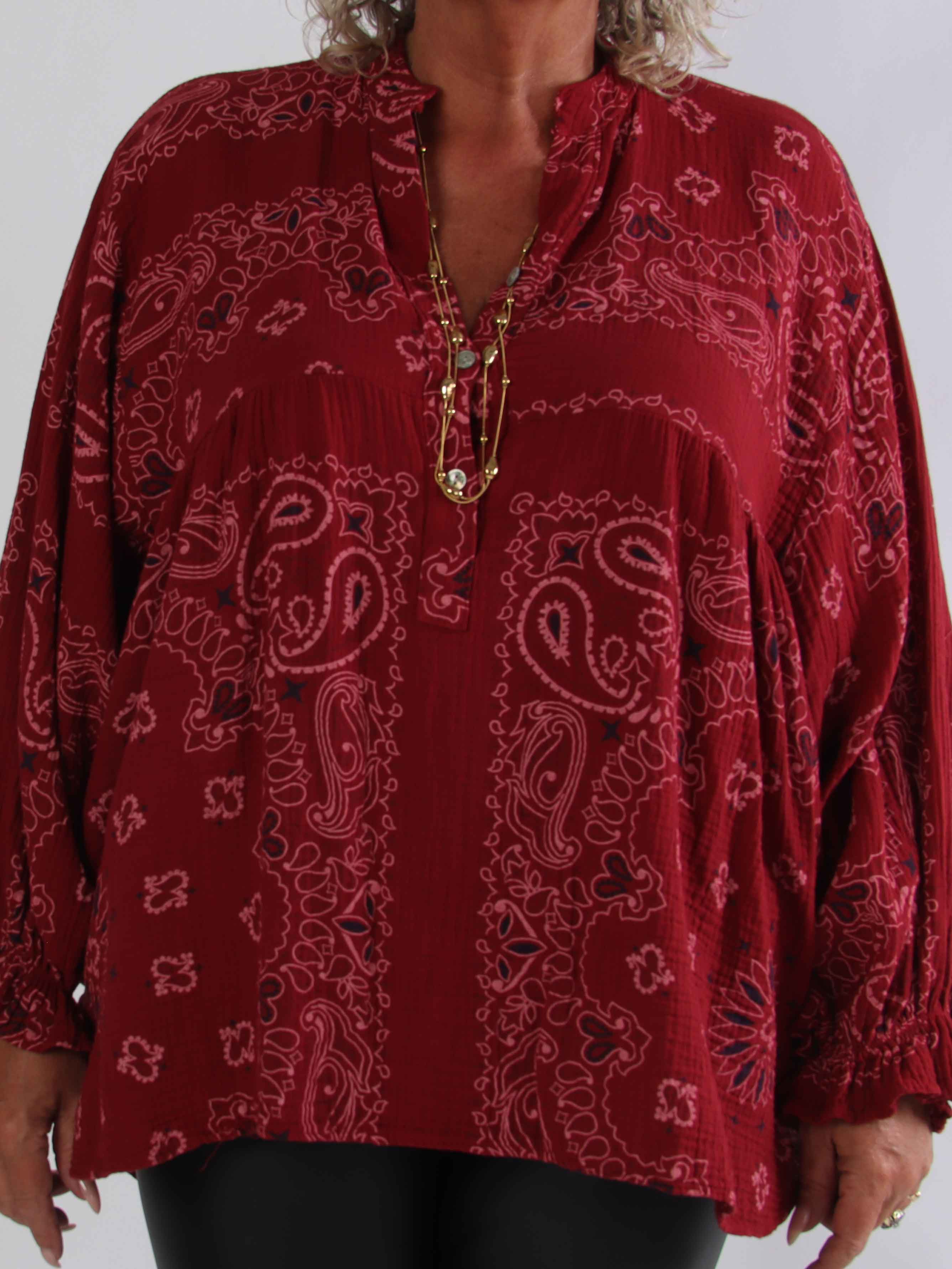 Diva Paisley – Plus size tunika i mjuk bomullsmuslin med paisleymönster